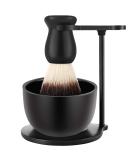 Mysterious Black Men's Wet Shaving Kit - Deluxe Grooming Set with Heavyweight Brush, Razor Stand, and Stainless Steel Soap Bowl - Buy Online on GoSupps.com