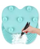 Silicon Makeup Brush Cleaning Mat | Portable Cosmetic Brush Cleaner Pad with Suction Cup - Effortless Cleaning in Green - Buy Online on GoSupps.com