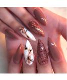 Brishow Sparkle Press-On Ballerina Acrylic Nails - 24 Short Pink Artificial Nails for Women & Girls | Easy Stick-On Design - Buy Online on GoSupps.com