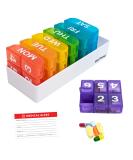 6 Times a Day Weekly Pill Organizer with Holder Tray - Multicolor Medicine Box for Vitamins & Supplements | 7 Day Pill Case - Buy Online on GoSupps.com