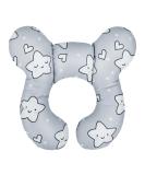 Baby Car Seat Travel Neck Pillow - Infant Head Support Cushion with Cute Cartoon Design - U-shaped Soft Head Neck Protector for Pushchair, Stroller & Car Seat - Five-pointed Star Design - Buy Online on GoSupps.com