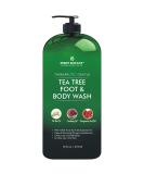 Tea Tree Body & Foot Wash - Fights Corns, Calluses, Dandruff, Warts, Nail Issues, Acne, Body Odor, Eczema, Jock Itch - 100% Natural - 16 fl oz - Buy Online on GoSupps.com