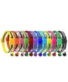 Cluos 12 PACK Reflective Cat Collars Quick Release with Bell Safety Nylon Kitten Collars Adjustable 19-32cm - Buy Online on GoSupps.com