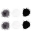 Shop Lurrose Mini Pompom 6Pcs - Faux Pompom Nail Art Stickers for DIY 3D Decorations | Black & Gray Fluffy Pompons for Hats Shoes Bags - Buy Online on GoSupps.com