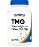 Nutricost TMG (Trimethylglycine) 750mg - 120 Capsules Unflavored | Premium Supplement for Energy & Wellness - Buy Online on GoSupps.com