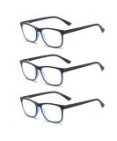 MMOWW 3-Pack Reading Glasses for Men & Women | Anti-Blue Light Computer Glasses with Spring Hinges - 2.5x Magnification (Blue) - Buy Online on GoSupps.com