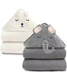 YECELINST 2 Pack Bamboo Hooded Baby Towel - Premium Soft Bath Towel for Newborns - Ultra Absorbent Natural Towel for Boys and Girls (Elephant Bird) - Buy Online on GoSupps.com