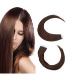 Elailite Invisible Hair Extensions - Real Remy Human Hair Tape Extensions - 20 Pieces 45cm 30g #04 Mittelbraun - Effortless Volume & Length - Buy Online on GoSupps.com