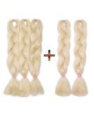 Silk-Co 60cm Braids Extensions - KanCalon Kunsthaar for Jumbo Box Braids & Twist - 5 Pieces Bleich Blonde Crochet Hair - Buy Online on GoSupps.com