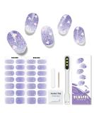 DUKASOU Semi Cured Gel Nail Strips, 28pcs Gradient Flash Powder Gel Nail Strips with UV/LED Light, Long Lasting Gel Nail Stickers Full Nail Wraps for Women Girls Kids Diy Decorations Birthday Party Favor Gifts, Includes Prep Pads, Nail File & Wood Stick - Buy Online on GoSupps.com