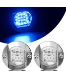 HUSUKU LED Marine Courtesy Lights, 316 Stainless Steel, SOOP3 P0-1 1200LM 3" Round 18LED IP65 Boat Transom Mount Light Waterproof, LED Lights Stern/Pontoon/Marine Lights 10-36V blue - Buy Online on GoSupps.com