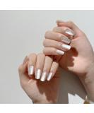 Zahrvia 30 Pieces Cat Eye UV Press On Nails - Moonlight White Coffin Shape Gel Stick-On Nails with Glue for Women - Buy Online on GoSupps.com