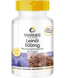 Linseed Oil Capsules 500mg - High Dose Omega 3-6-9 - 250 Softgels - Premium Flaxseed Oil by Warnke - German Pharmacy Quality - International Shipping Available - Buy Online on GoSupps.com