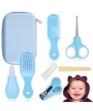 Baby Grooming Kit - Nursery Set with Nose Cleaner, Comb, Brush, and More | Baby Shower Gifts for Girls and Boys - Manicure Kit Blue (8pcs) - Buy Online on GoSupps.com