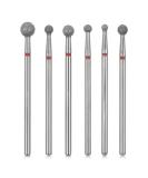 Sibba 6pcs Cuticle Drill Bit Set Flame Stainless Steel Bit with Case Manicure Pedicure Diamond Drill Polishing File Grinding Heads Tools Metal Professional Carbide Remover Bits Acrylic Gel Nails Round 6pcs Round End - Buy Online on GoSupps.com