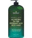 First Botany Tea Tree Body Wash 16 oz - Natural Shower Gel for Body Odor, Athlete's Foot, Acne, Eczema & More - Peppermint Oil Infused - Men & Women's Skin Cleanser - Buy Online on GoSupps.com