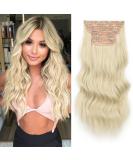 Buy Cheap Clip-In Platinum Blonde Hair Extensions - 50cm Long & 200g Double Weft Blend for Women | Realistic Synthetic Braid Full Head 4-Pcs Wig - Buy Online on GoSupps.com