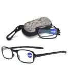 Vevesmundo Foldable Reading Glasses for Men & Women - Compact Diopter Options +1.0 to +4.0 Black Blue Light Filter - Buy Online on GoSupps.com
