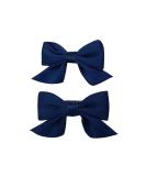 2pcs Dark Blue Bow Hair Clips - Non-slip Barrettes for Teens School Wear - Fashion Hair Accessories - Buy Online on GoSupps.com