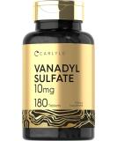 Vanadyl Sulfate 10mg with Chromium Picolinate | 180 Tablets | Vegetarian Non-GMO Gluten Free by Carlyle - Buy Online on GoSupps.com