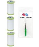 Coats & Clark Hand Quilting Cotton Thread 3-Pack White Bundle + Seam Ripper - 325 Yards - Artsiga Crafts - Buy Online on GoSupps.com