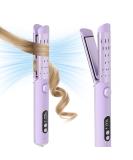 NOVUS Airflow Curling Iron 2-in-1 - Ceramic Flat Iron & Curling Wand with 360 Cool Air Anti-Scald 4 Temp Settings Auto Shutdown - Perfect for Lasting Curls on All Hair Types - Purple - Buy Online on GoSupps.com