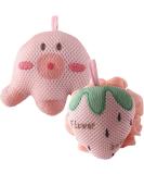FOMIYES 2pcs Cartoon Bath Balls - Kids & Men Loofah Shower Puff | Soft Polyester & Cotton Sponge Fun Animal Design - Buy Online on GoSupps.com