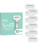 Gillette Venus Deluxe Smooth Sensitive Razor for Women | 10 Replacement Blades | Ultimate Shaving Experience - Buy Online on GoSupps.com