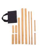 Welltouch bamboo massage set |11-piece set including bag |Aids for self -massage & full body massage |Round & semicircular rods |Bamboo solid & lacquered - Buy Online on GoSupps.com