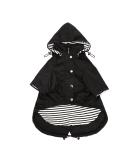 Minezi Waterproof Dog Coat with Zipper & Reflective Buttons | Adjustable Shoulder Strap & Removable Hood | Ideal for Keeping Your Dog Clean - Black SC - Buy Online on GoSupps.com
