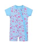 HUAANIUE Baby Girls Short Sleeve One Piece Swimsuit | UPF 50+ Sun Protection | 0-6 Months Light Blue Swimwear - Buy Online on GoSupps.com