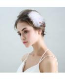 MWoot 4-Piece White Spring Fascinators Hair Clips | Handmade Feather Headdresses with Rhinestones | Stylish Hair Jewelry for Women & Girls | Perfect Party Hairpins - Buy Online on GoSupps.com