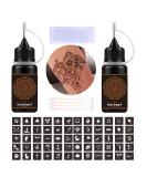 Brown Temporary Tattoo Kit with 60 Adhesive Stencils - Semi-Permanent Freehand Ink for Body Art - Body Painting Supplies for Men, Women, and Kids - Buy Online on GoSupps.com