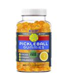 Pickleball Gummies - Triple Action Endurance Focus & Energy | 5 Electrolytes & Vitamin B | Vegan Keto Non-GMO | Sugar-Free Lemon Flavor | 60 ct for Game-Time Readiness - Buy Online on GoSupps.com