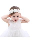 Fmeida Baby Girls Flower Headband | Stretchy and Soft Infant Hair Accessory for 4-24 Months | Floral Birthday Headband in White - Buy Online on GoSupps.com