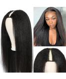 AliPearl Hair 18 Inch Yaki V Part Wig - Brazilian Virgin Kinky Straight Human Hair - Glueless Clip In Half Wig for Black Women - Buy Online on GoSupps.com