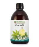Organic Cold Pressed Castor Oil 500ml - Pure & Natural for Hair, Beard, Eyelashes & Skin - Vegan & Hexane Free - Buy Online on GoSupps.com