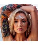 Ludress Crystal Face Stickers - Star Glitter Mermaid Festival Body Jewels - Sparkly Halloween Party Accessories for Women and Girls (White) - Buy Online on GoSupps.com