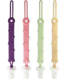 MOBU 4pcs Soft Silicone Dummy Clips - Stylish Pacifier Holders for Boys and Girls (4 Colors) - Buy Online on GoSupps.com