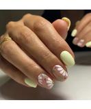 Aksod Green Flower Print Short Press on Nails - 24Pcs (Style A) - Buy Online on GoSupps.com