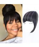 Yaki Clip-In Bangs for Black Women | Thick Kinky Straight Hair Extensions - 1B - Buy Online on GoSupps.com