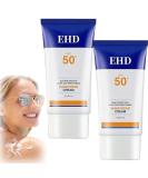 Ehd Sunscreen Sunscreen for Face Spf 50 Face Sunscreen Moisturizer Natural Sunscreen Facial Sunscreen Daily Uv Defense Sunscreen Fast-absorbing and Non-sticky (2PCS) - Buy Online on GoSupps.com