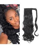Shop 45cm Black Wavy Ponytail Clip-In Braid Extension - Realistic Hairpiece for Effortless Style - Buy Online on GoSupps.com