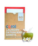 Eco-Friendly Laundry Detergent Sheets - Beach Day Scent (60 Loads) | Coral Laundry | Plastic-Free Hypoallergenic Biodegradable & Zero Waste Solution - Buy Online on GoSupps.com