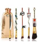 Makeup Brush Set Metal Handle Demon Slayer Anime Collection for Foundation Blush Eyeshadow Face Concealer Eyeliner Contour Powder Liquid Eye Gift for Girls Women Demon Slayer merch 5 pcs Gold - Buy Online on GoSupps.com