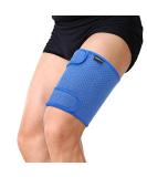 Thigh Support Brace with Silicone Anti-Slip Strips | Compression Sleeve for Hamstring Pain Relief - Comfortable & Ventilated - Buy Online on GoSupps.com