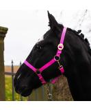 Premium Adjustable Halter for Warmblood Thoroughbred & Shetland Pony - Safe Tearproof Perfect for Stable & Pasture (Pink) - Buy Online on GoSupps.com