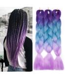 Tess Braids Extensions - Jumbo KanCalon 60cm Ombre Hair Braids (Purple/Blue/Light Purple) - 100g Bundle for Box Braids - Buy Online on GoSupps.com