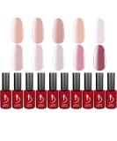 Kodi Professional French Manicure Rubber Base Gel Set - 10 Bottles (7ml each) | LED/UV Nail Coat Soak Off Original Colors - Buy Online on GoSupps.com