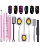 Magnetic Nail Art Tool Set - 10 Pieces Nail Magnet Pencil & Strong Magnet Pens for DIY 3D Cat Eye UV Gel Polish - Perfect for Creative Nail Designs - Buy Online on GoSupps.com